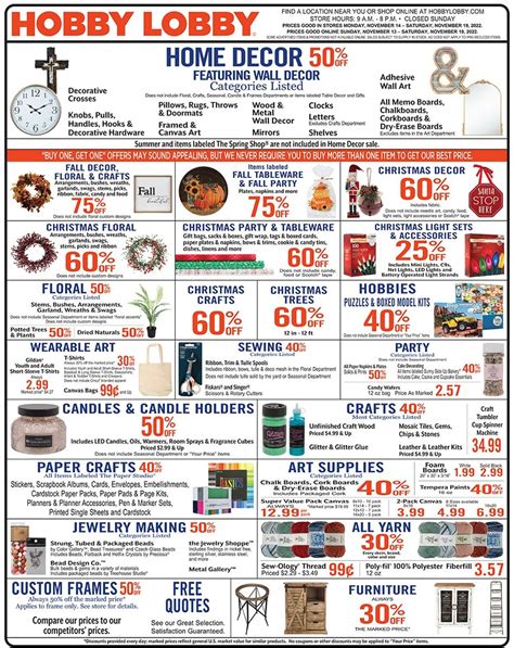 Hobby Lobby Ad Circular 11 13 11 21 2022 Rabato