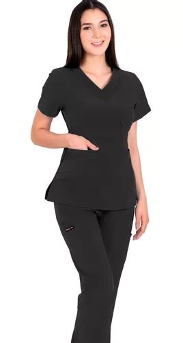 Conjunto Uniforme M Dico Quir Rgico Scrubs Dama Negro