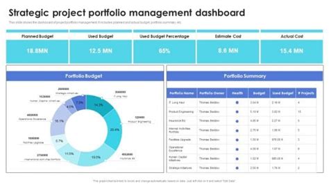 Strategic Project Portfolio Management Dashboard Download PDF