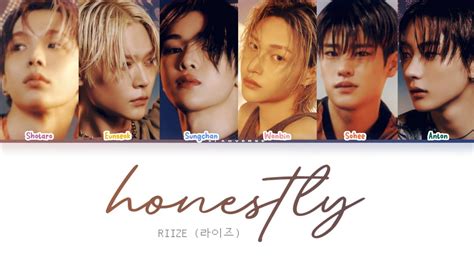 RIIZE 라이즈 Honestly Lyrics Color Coded Lyrics HAN ROM ENG 가사 YouTube