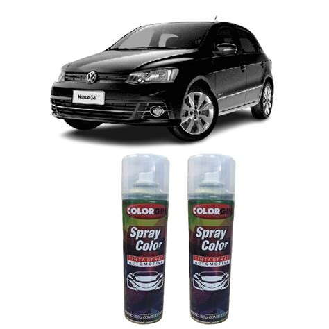 Tinta Spray Automotiva Preto Ninja Vw Spray Verniz Brilhante Ml