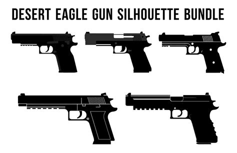 Desert Eagle Gun Silhouettes SVG Bundle Graphic By Designs River