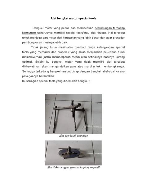 Peralatan Bengkel Teknik Sepeda Motor Roda2part