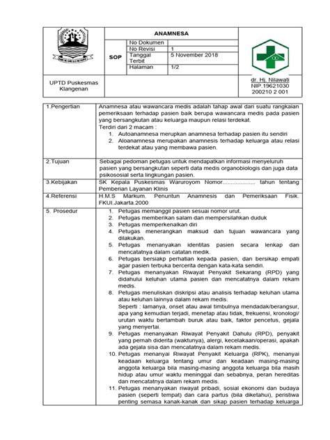 Sop Anamnesa Pdf
