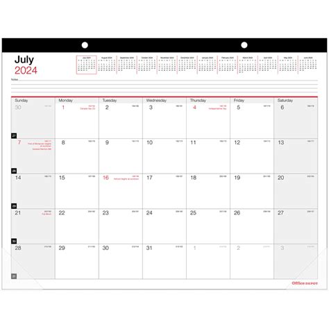 2024 2025 Office Depot® Brand Monthly Academic Desk Calendar 22 X 17 30 Recycled July 2024