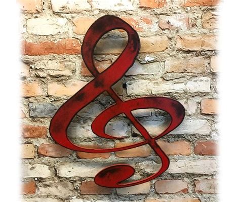 Treble Clef Metal Wall Art Handmade Home Decor Choose Etsy