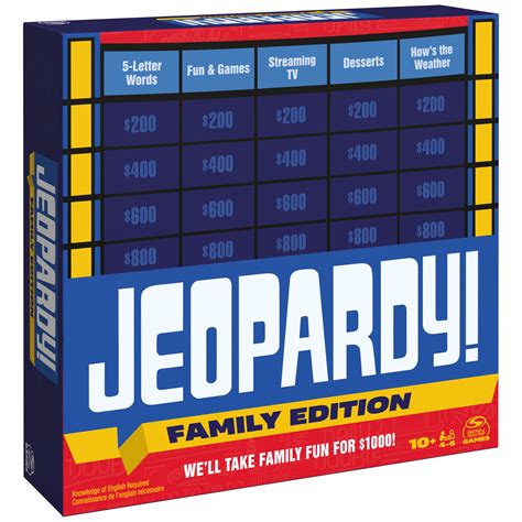 Jeopardy! New & Improved Family Edition Board Trivia Game, for Kids
