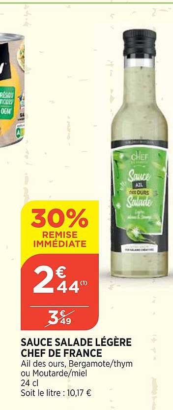 Promo Sauce Salade L G Re Chef De France Chez Atac