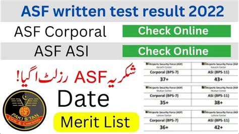 Asf Written Test Result 2022 Asf Merit List 2022 Asf Jobs Update Youtube