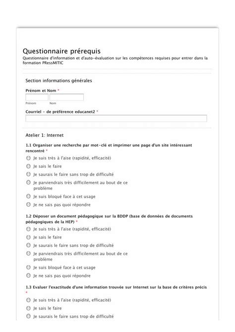 Pdf Questionnaire Pr Requis Dokumen Tips