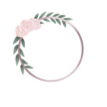 Pink Flower And Circle Frame Circle Frames Pink Flower PNG