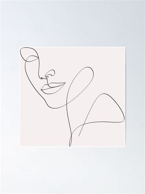 Abstract Girl Face Continuous One Line Drawing Minimalism Design