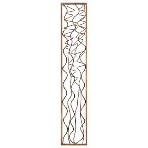 60 Tall Gold Swirl Wall Art Panel Modern Metal Abstract Lines