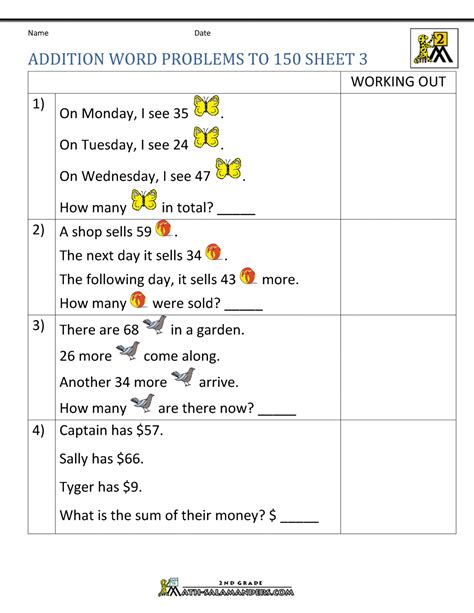 Words Used In Addition Word Problems