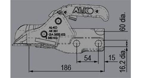 AL KO AK351 rund 60 mm 3500 kg gebremste Kugelkupplung Anhängershop