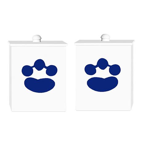 Conjunto de Potes Urso Imperial Azul Marinho MDF Mega Loja do Bebê