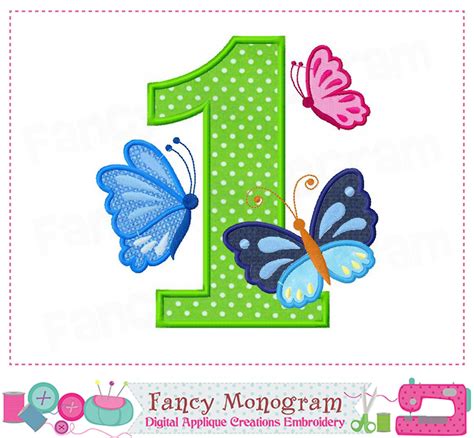 Butterfly Numbers Applique Butterfly Numbers Embroidery Etsy