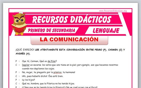 La Comunicaci N Humana Para Primero De Secundaria Recursos