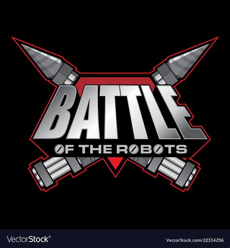 Battle of the robots logo Royalty Free Vector Image