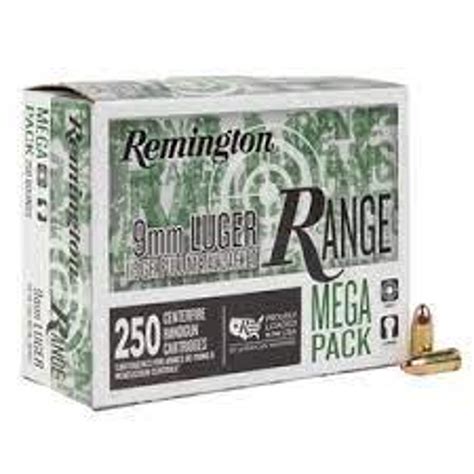 Remington Ammunition 9mm Luger 115 Grain Full Metal Jacket 1000 Rounds Case