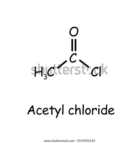 Organic Compound Acetyl Chloride Structure Icon Stock Illustration