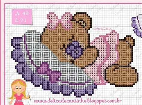 Plastic Canvas Cross Stitching Alice Teddy Bear Filet Toys Baby