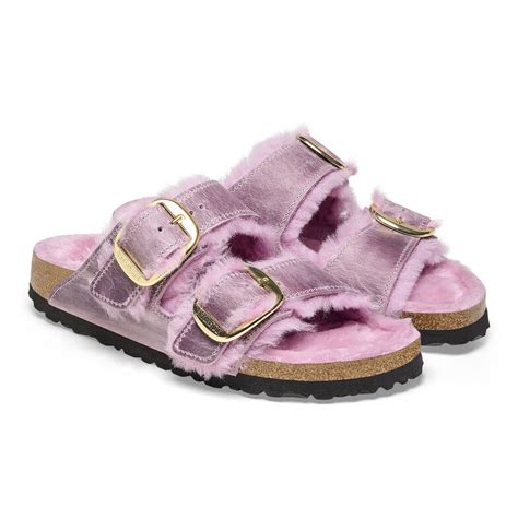 Arizona Big Buckle Shearling Oiled Leather Lavender Birkenstock