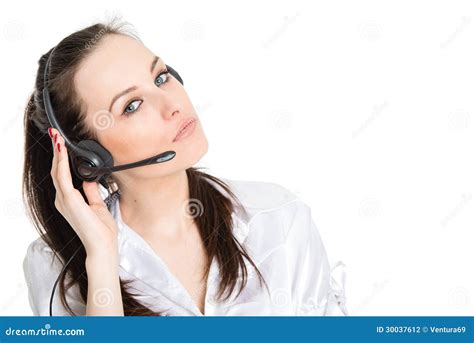 Portrait Of Phone Operator With Headset Stock Photography Image 30037612