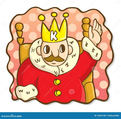 Cartoon King Majesty Happy King Character On The Throne Wearing Crown