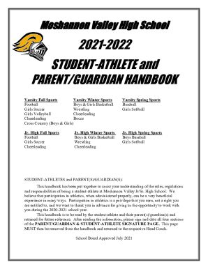 Fillable Online Athletic Handbook For Parents Student Athletes Fax