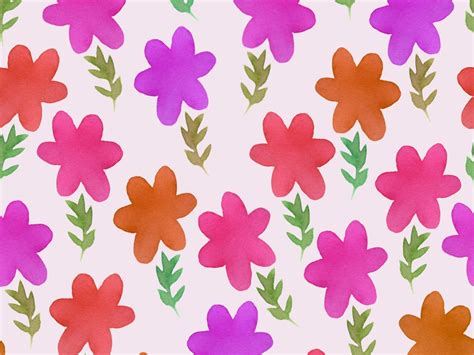 watercolor flower pattern by Mary Mo on Dribbble