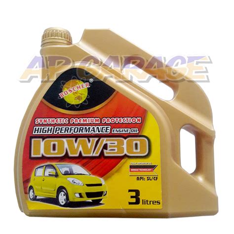 Boscher W High Performance Engine Oil Lubricant Litres L Minyak