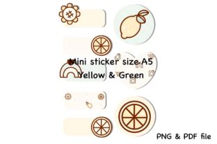 Mini Sticker Yellow Green Graphic By Spsweet Creative Fabrica