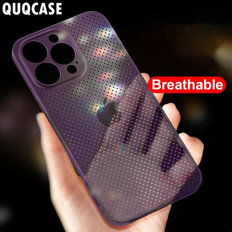 Heat Dissipation Mesh Ultra Thin Slim Hard Case For IPhone 14 13 Pro