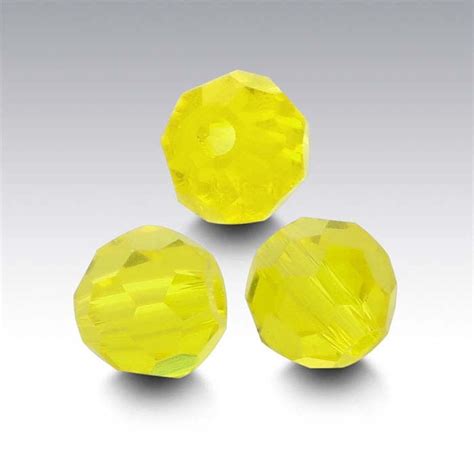 Crystal Faceted Round Beads Transparent Yellow RioGrande