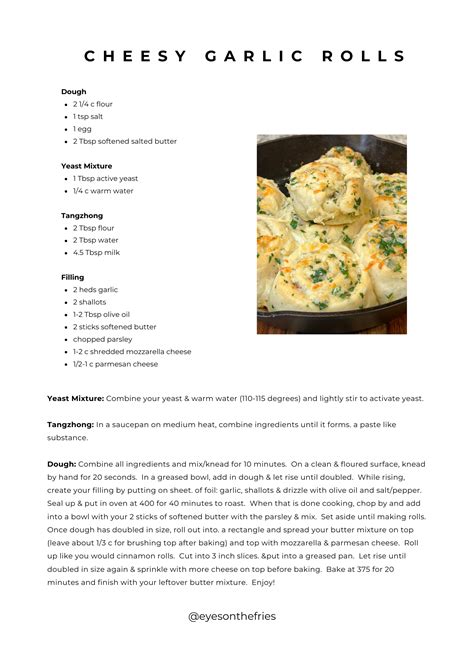 Cheesy Garlic Rolls Recipe Eyes On The Fries