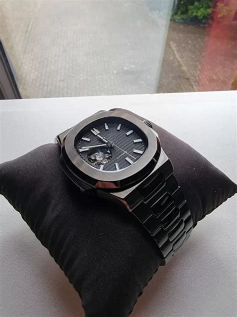 SEIKO MOD Nautilus Coeur Battant Noire Blackout EUR 170 00