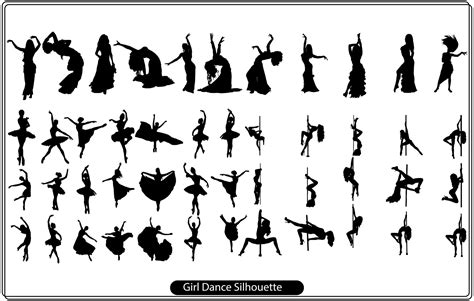 Girl Dance Silhouette Black Vector Vector Art At Vecteezy