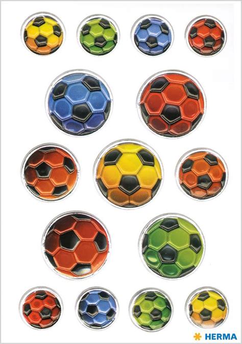 Sticker Colorful Footballs Embossed Aufkleber And Sticker Onlineshop