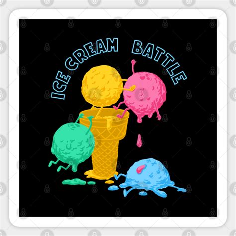 Ice Cream Battle Ice Cream Sticker Teepublic