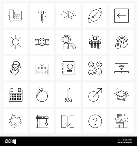 Isolated Symbols Set Of 25 Simple Line Icons Of Box Ball Ui Sports