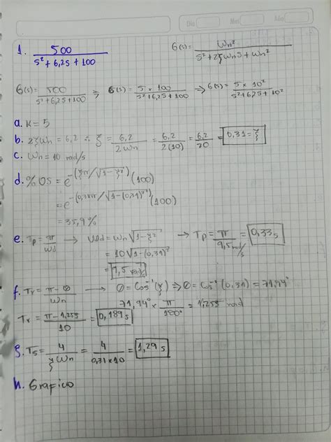 Teor A De Control Parametros De Sistemas De Segundo Orden