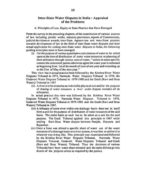 Inter State Water Disputes In India Pdf Pdf Supreme Courts