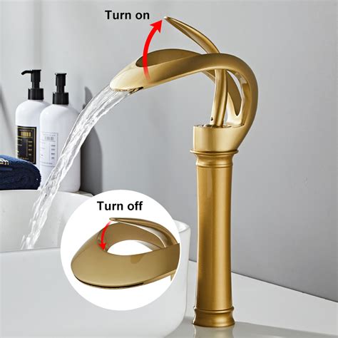 Modern Elegant Waterfall Bathroom Vessel Sink Faucet Single Handle