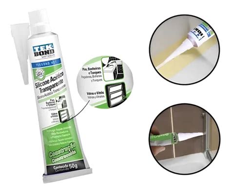 Melhor Silicone Para Box Banheiro - Silicone Para Vedar Box De Banheiro 50g Tekbond Pia | MercadoLivre