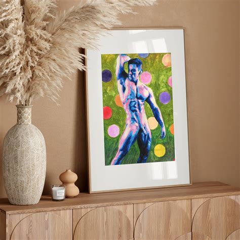 Fully Nude Male Watercolor Erotic Art Gay Male Art Full Etsy