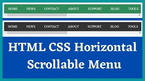 Html Css Horizontal Scrollable Menu Bar How To Make Scrollable Menu