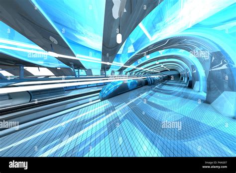 Futuristic Subway Station Stock Photo Alamy