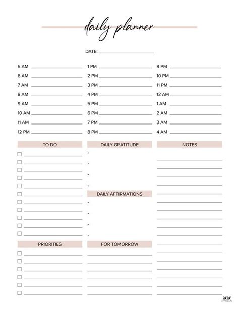 Daily Planner Pages - FREE 2023 Planner Pages | Printabulls | Daily planner pages, Daily planner ...