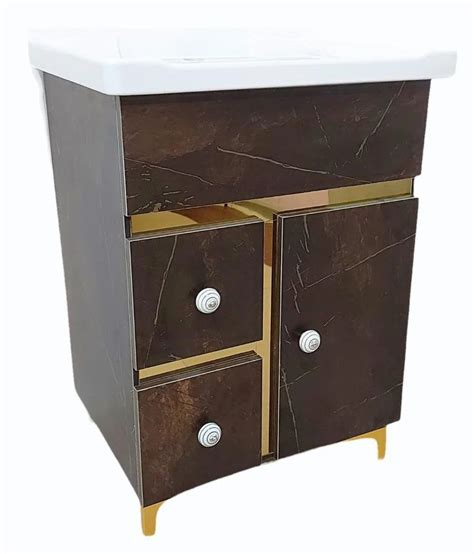 Free Standing Unit Brown Base Inch Pvc Bathroom Vanity At Rs